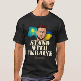 Camiseta Ukraine Kazakhstan Volodymyr Zelensky Stand With U