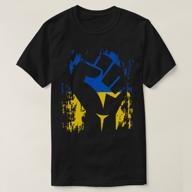 Camiseta Ukraine  Ukrainian Flag Stand With Ukraine DNA  (Frente do Design)