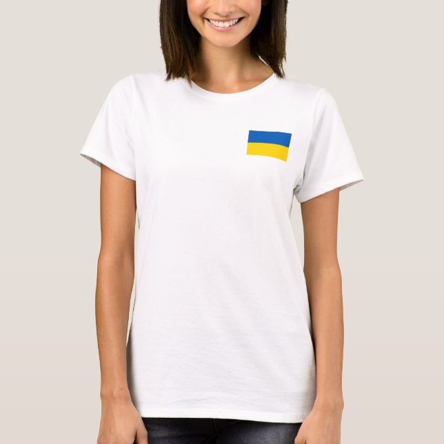 Camiseta Ukrainian flag. I stand with Ukraine. (Frente)