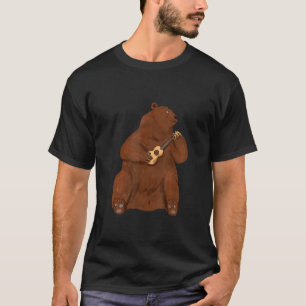 Camiseta Ukulele Bear Player Guitar Havaí Música Uke Ukule