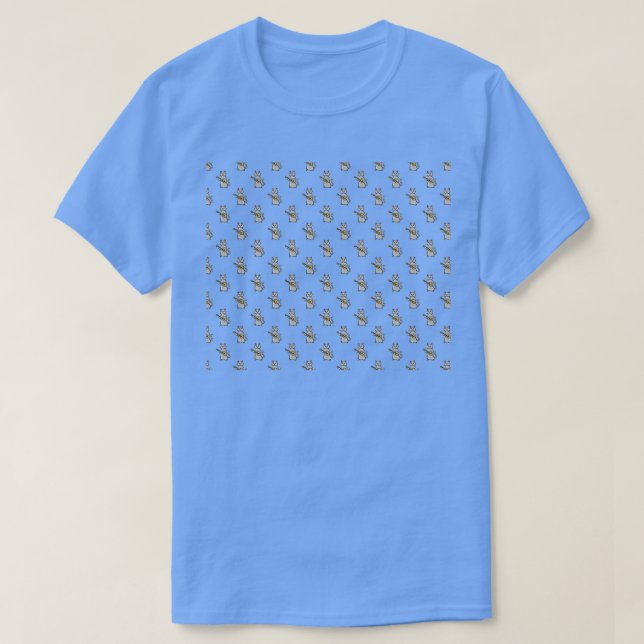 Camiseta Ukulele Cat Pattern (Frente do Design)