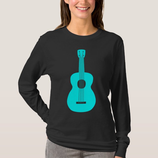 Camiseta Ukulele - Ciano (Frente)