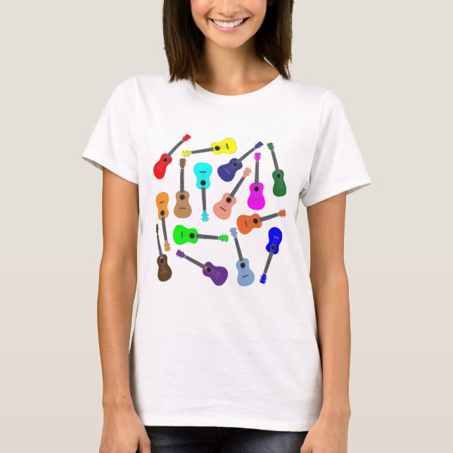 Camiseta Ukulele do arco-íris (Frente)