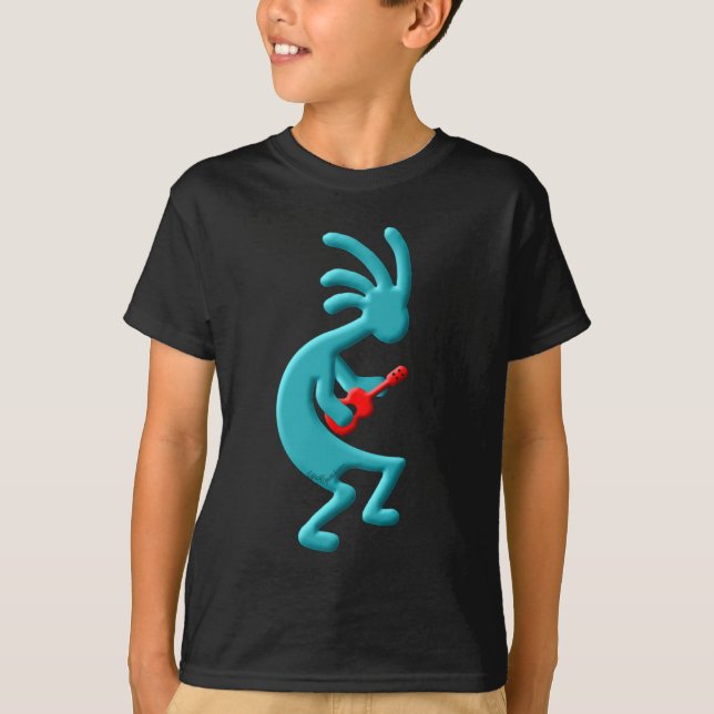 Camiseta Ukulele do nativo americano de Kokopelli (Frente)