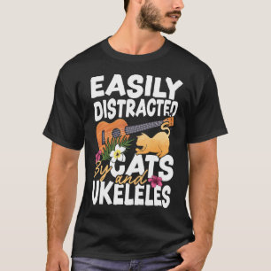 Camiseta Ukulele É Facilmente Distridido Por Gatos E Ukulel