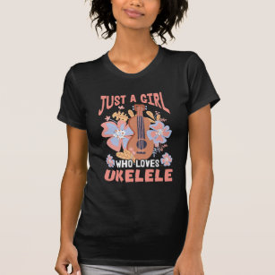 Camiseta Ukulele Girl Hawaii - Música Cute Ukulele
