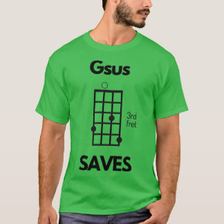 Camiseta Ukulele Gsus salva Jesus salva o Cordão 1