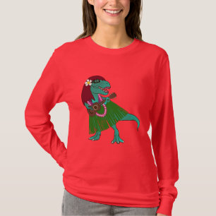 Camiseta Ukulele havaiano do dinossauro