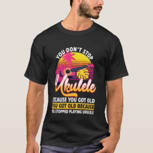 Camiseta Ukulele Havaiano Uke Aposentado Você Não Para de T