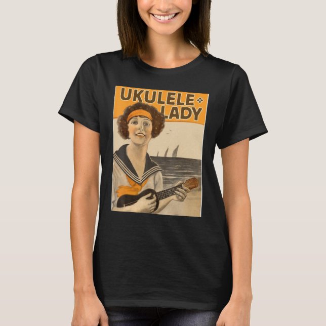 Camiseta Ukulele Lady Fun Gift T-Shirt para mulheres (Frente)