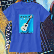 Ukulele Love in Bonito Shades of Blue T-Shirt