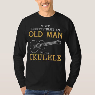 Camiseta Ukulele Maestro: Nunca Subestime um Velho Te