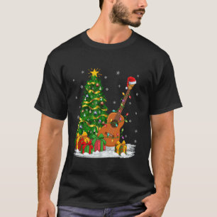 Camiseta Ukulele Music Lover Matando Santa Hat Ukulele Chr