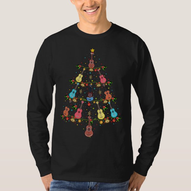 Camiseta Ukulele Music Lover Xmas Gift Ukulele Natal Tr (Frente)