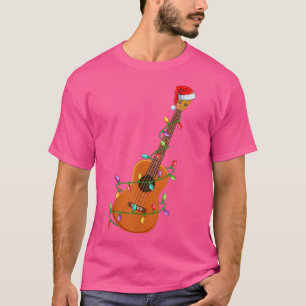 Camiseta Ukulele Music Lover Xmas Santa Hat Ukulele Christm