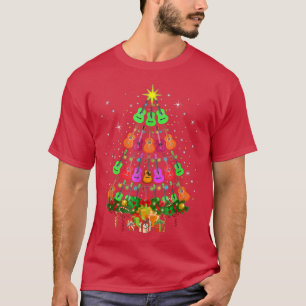 Camiseta Ukulele Music Uke Mele Kalikimaka Árvore de Natal