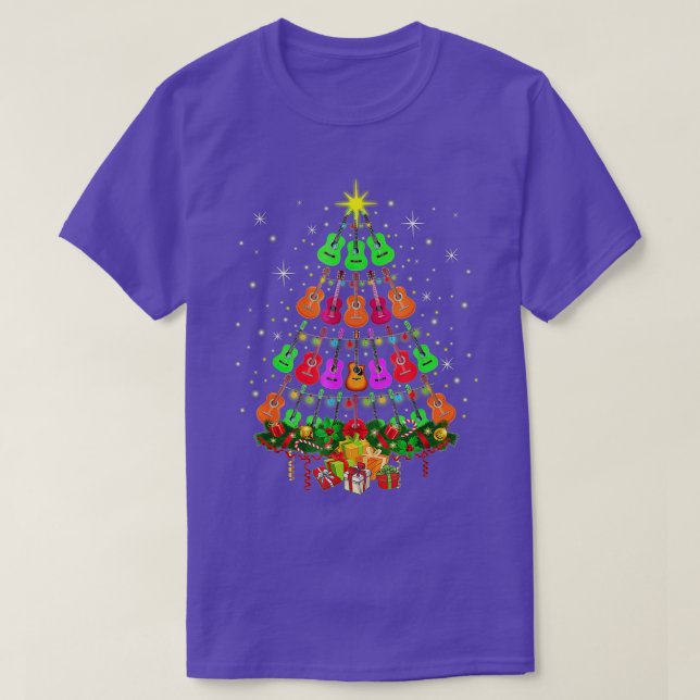 Camiseta Ukulele Music Uke Mele Kalikimaka Christmas Tree S (Frente do Design)