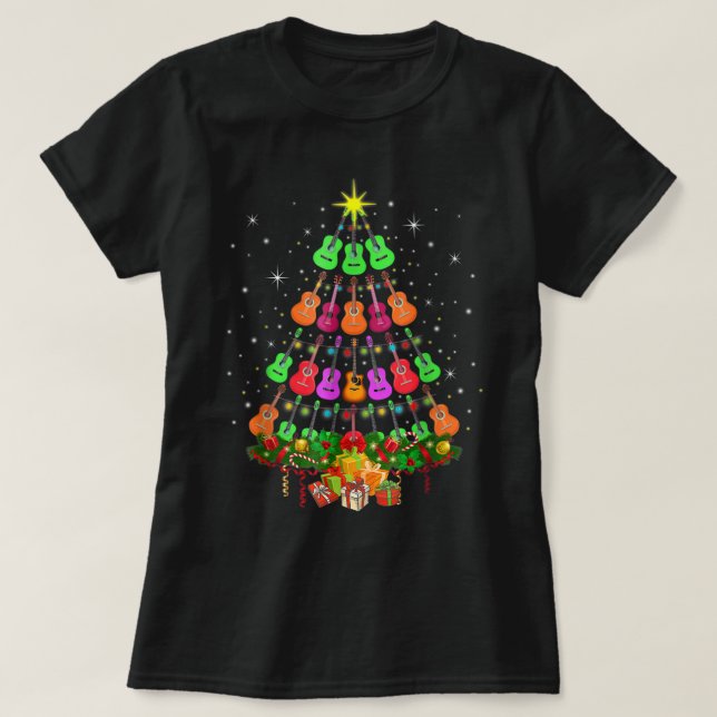 Camiseta Ukulele Music Uke Mele Kalikimaka Christmas Tree S (Frente do Design)
