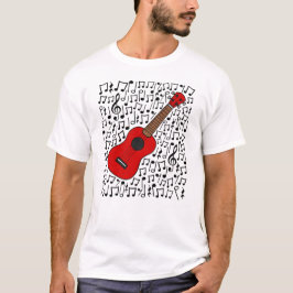 Camiseta Ukulele Musical Notes Uke Player Musical