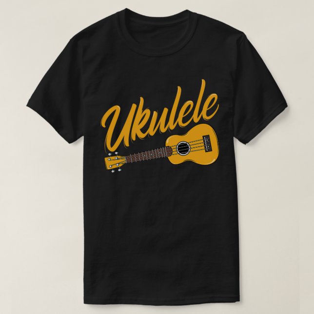 Camiseta Ukulele Player Funny Music Instrumento Guitarra (Frente do Design)