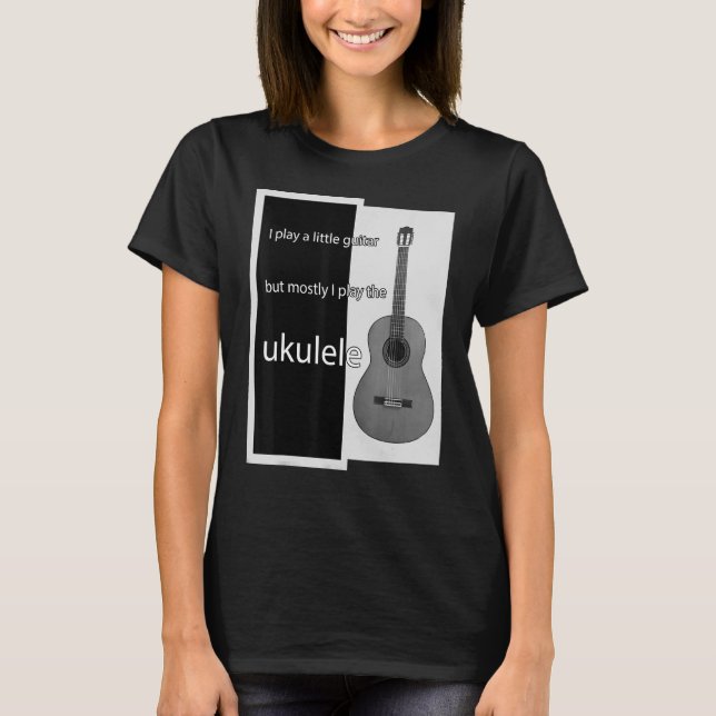 Camiseta Ukulele Pun Little Guitar (Frente)