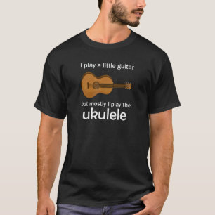 Camiseta Ukulele Pun Pequeno Violão Eu Toco Ukulele