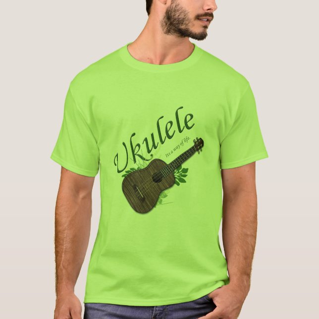 Camiseta Ukulele-Seu um T 2 do modo de vida (Frente)