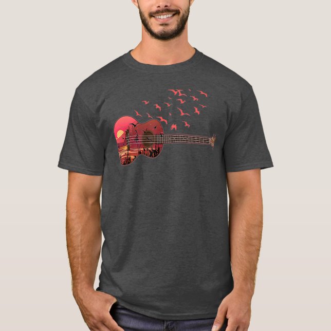 Camiseta Ukulele  Uke Scenic Sunshine Sunset Landscape (Frente)