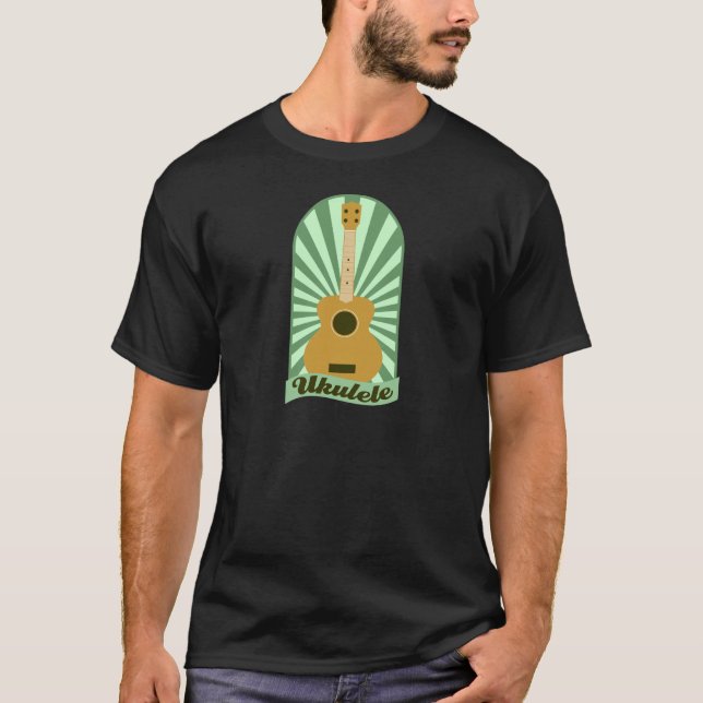 Camiseta Ukulele verde do Sunburst (Frente)