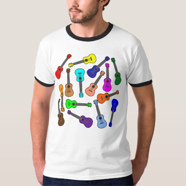 Camiseta Ukuleles Coloridos (Frente)