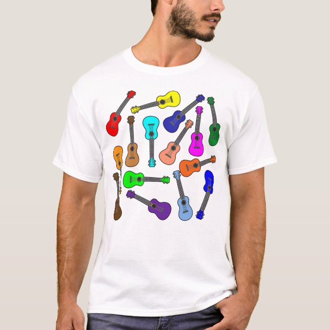 Camiseta Ukuleles Coloridos (Frente)