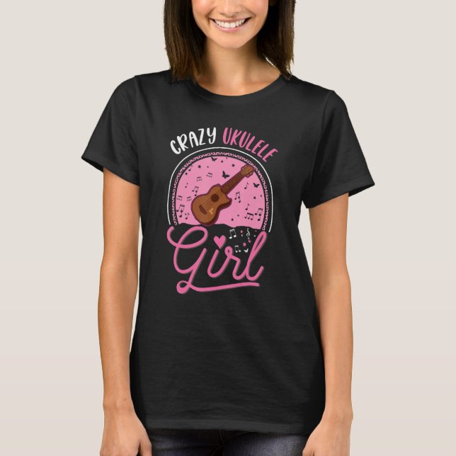 Camiseta Ukulelist Uke Ukulele Player Louco (Frente)