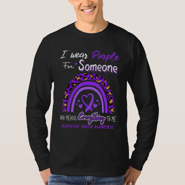 Camiseta Ulcerative Colitis Awareness I Wear Purple For Som (Frente)