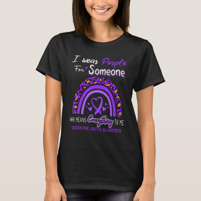 Camiseta Ulcerative Colitis Awareness I Wear Purple For Som (Frente)