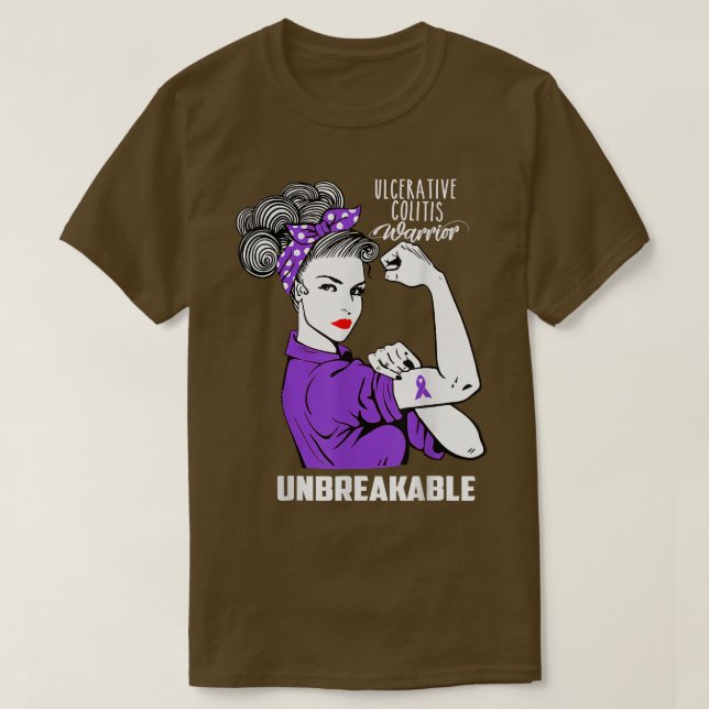 Camiseta Ulcerative Colitis Warrior Unbreakable Awareness G (Frente do Design)