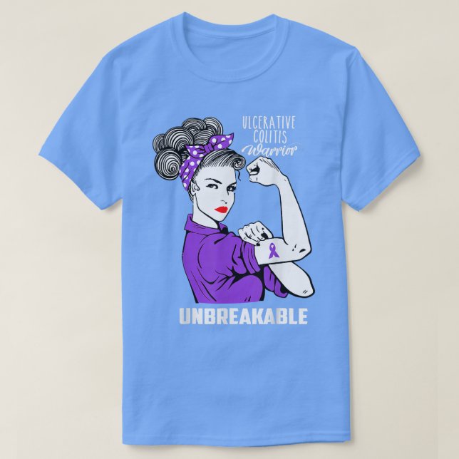 Camiseta Ulcerative Colitis Warrior Unbreakable Awareness G (Frente do Design)