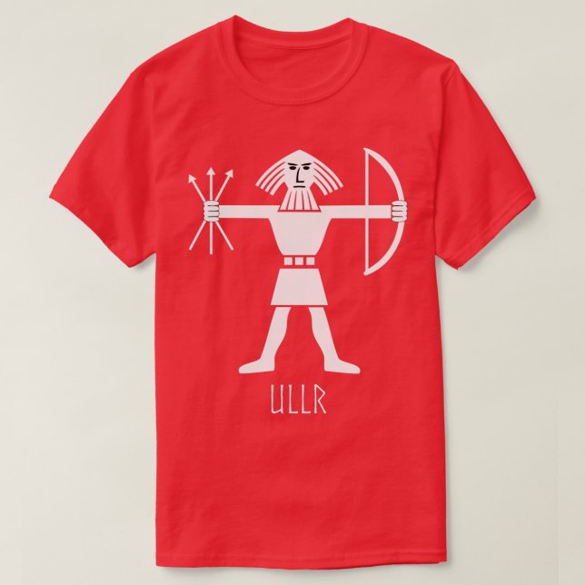 Camiseta Ullr Norse Viking Deus da Archery Ski Hunando Wint (Frente do Design)