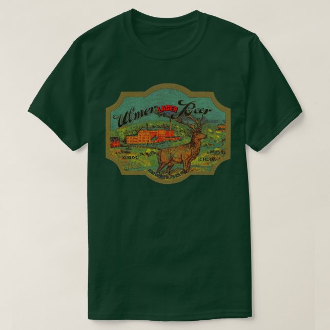 Camiseta Ulmer Lager Strong Beer Retro Defunct Breweriana (Frente do Design)