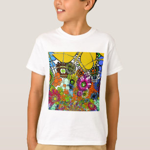 Camiseta Última Arte de Design de Padrão Floral Colorida In