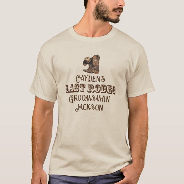 Camiseta Última Festa de Despedida de Solteiro Cowboy do Ro (Frente)