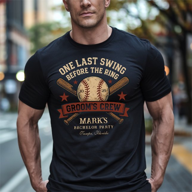 Camiseta Última Noite de Solteiro de Beisebol (Criador carregado)
