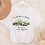 Camiseta Última Trilha Antes Do Fim De Semana Da Bacheloret<br><div class="desc">Este design apresenta uma bela floresta aquática. Prepare-se para um fim de semana divertido nas montanhas com esta coleção!</div>