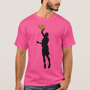Camiseta Ultimate Frisbee Silhouette Jumping Catch Pizza Di