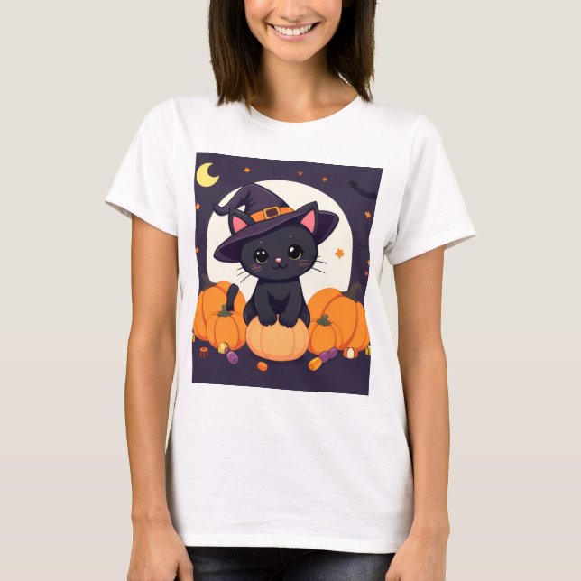 Camiseta Ultimate Magical Witch Cat Halloween T-Shirt (Frente)