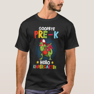 Camiseta Último Dia Da Escola Dinossauro Adeus Pré K Olá Ki
