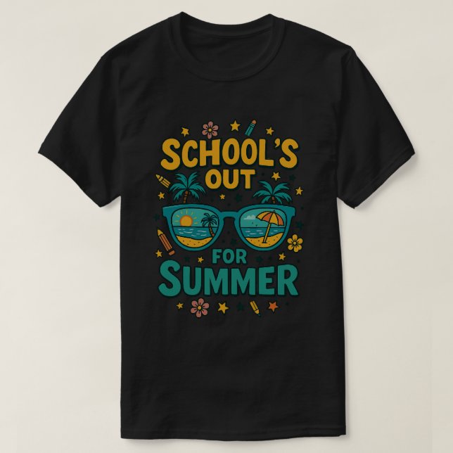 Camiseta Último Dia Da Escola. Escolas Fora Para O Verão (Frente do Design)