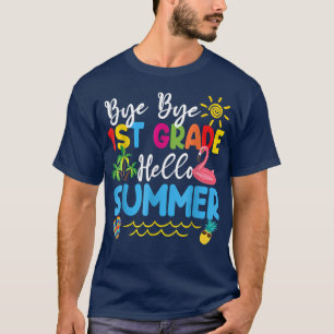 Camiseta Último Dia Da Escola Tchau 1 rua, Grau Alô, Verão