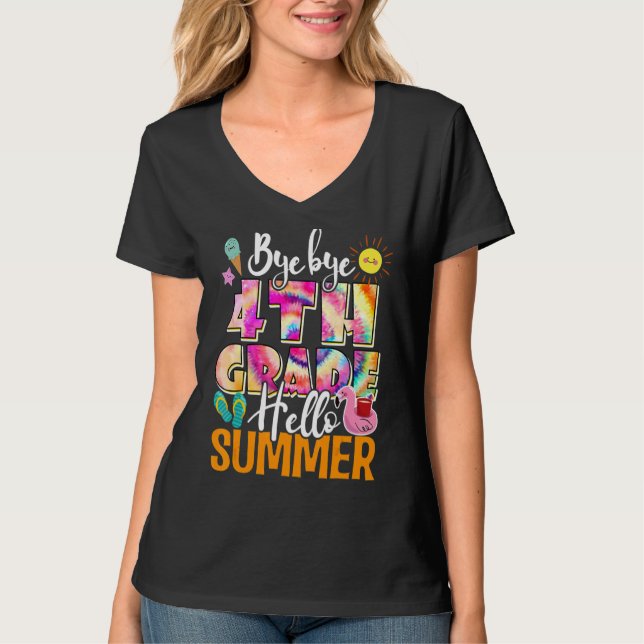 Camiseta Último Dia da Escola Tchau Tchau 4º ano Helloverão (Frente)