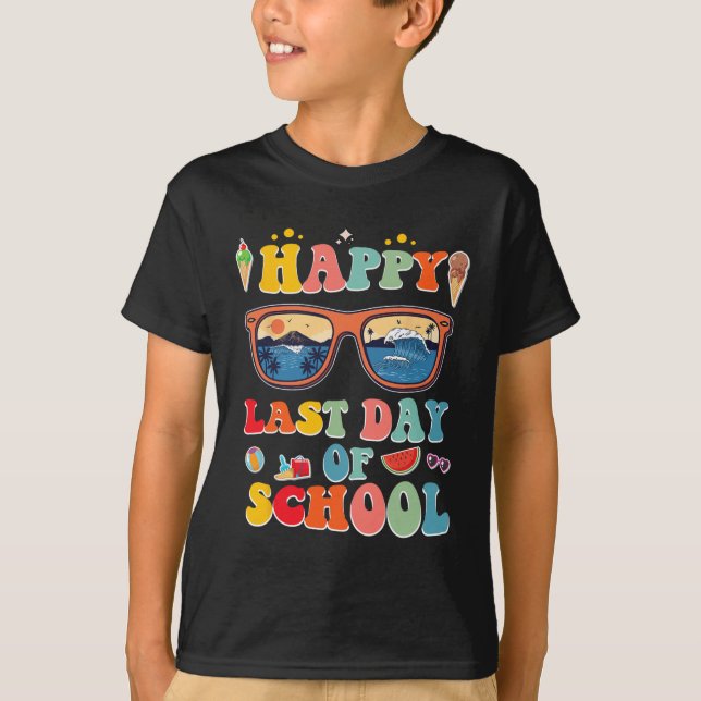 Camiseta Último Dia de Aula Para Crianças  (Frente)