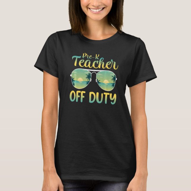 Camiseta Último Dia De Aula Pré K Professor No Verão De Dev (Frente)